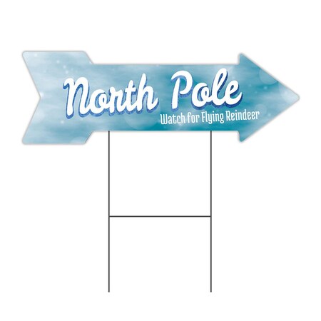 Signmission North Pole Arrow Yard Sign Funny Home Decor 36in Wide C-ARROW12-DS-999703